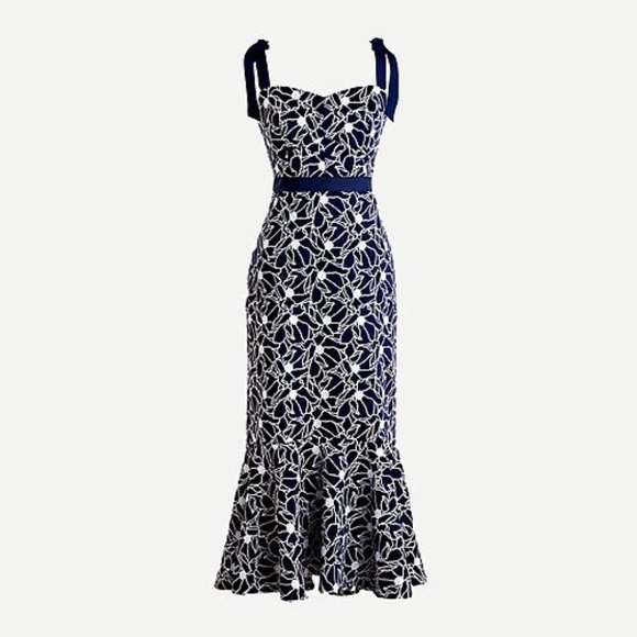 JCrew Eyelet midi dress with flounce hem - Picture 1 of 15